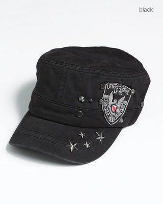 Army Patch Studded Railroad Cap