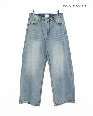 Basic wide-leg denim pants