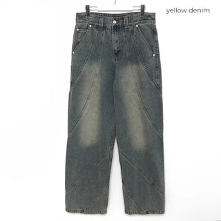 Oil-washed denim pants
