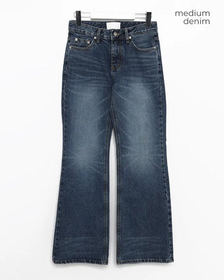 Low-rise straight denim pants