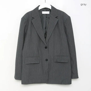 Striped Shoulder Pad Oversized Jacket
