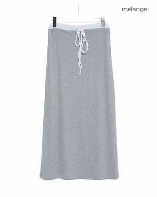 Two-tone string point long skirt