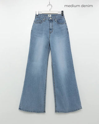 Wide bootcut denim pants