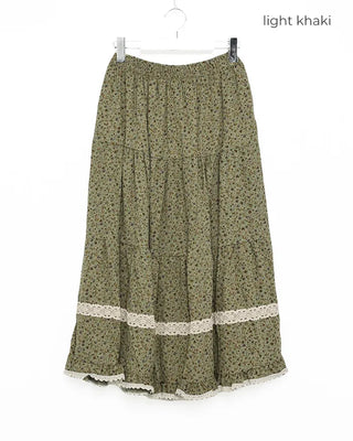 Floral lace tiered skirt