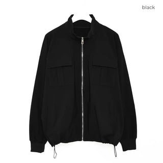 High-neck cargo pocket zip-up