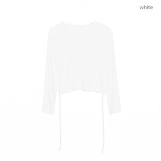 Side-shirred cropped T-shirt
