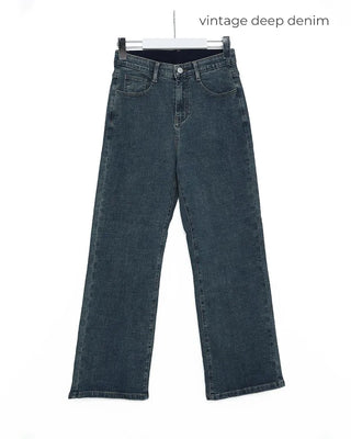Elastic waist denim pants