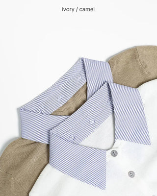 Shirt-layered cardigan
