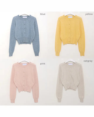 Cropped Collar Cardigan