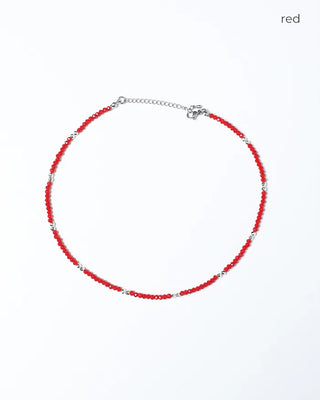 Red Cut Ball & Star Point Necklace Set