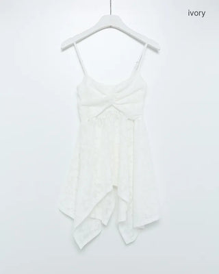 Floral print lace twist camisole