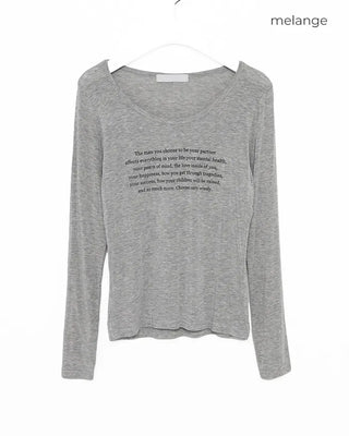 Lettering Cropped Long-Sleeve T-Shirt