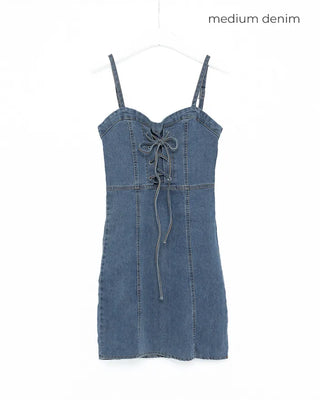 Corset denim mini dress