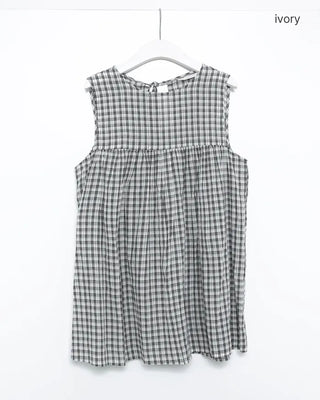 Checked long blouse