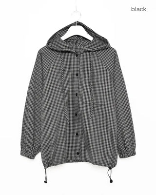 Checked hooded parka