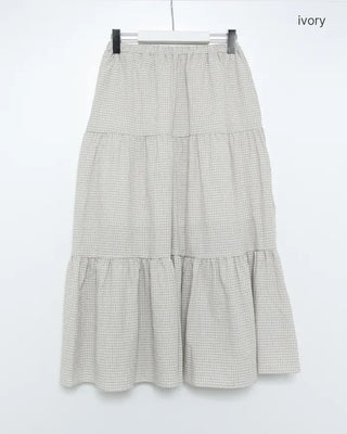 Checked long skirt