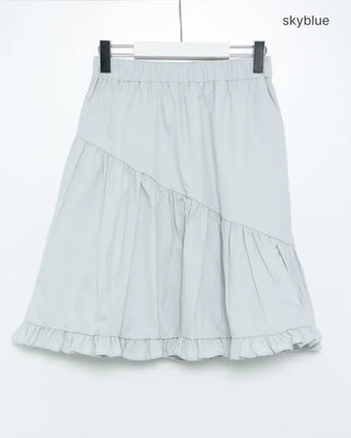 Asymmetrical ruffled midi skirt