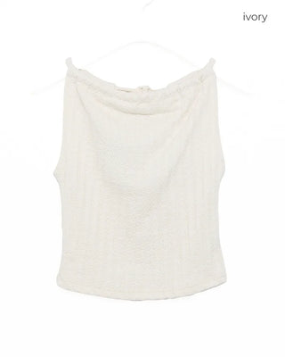 Knit halter neck gathered camisole