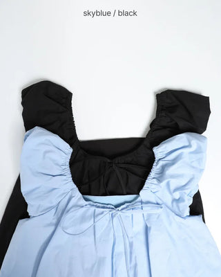 Ribbon puff sleeve blouse