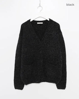 Melange wool loose-fit cardigan