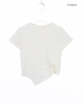 Twisted Cropped Half-Sleeve T-Shirt