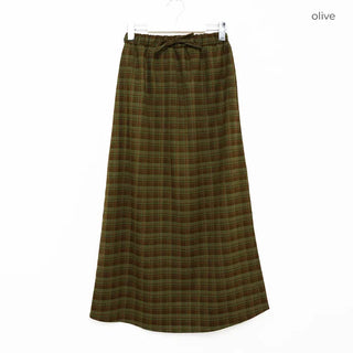 Classic check long skirt
