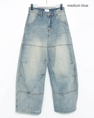 (Unisex) York Side Tuck Balloon Jeans