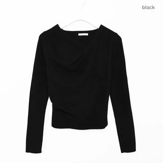 Shirred knit blouse
