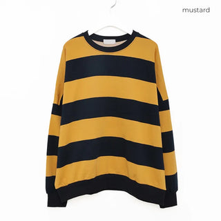 Bordered two-tone long-sleeve T-shirt