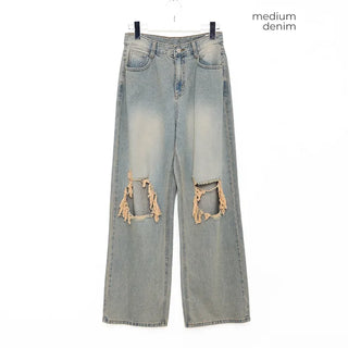 Vintage wide-leg denim pants