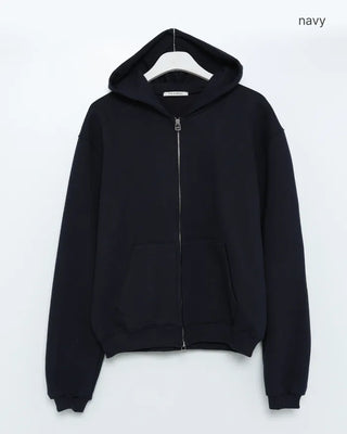 Standard fit hooded zip-up