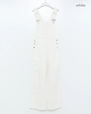 Wide silhouette cotton overalls