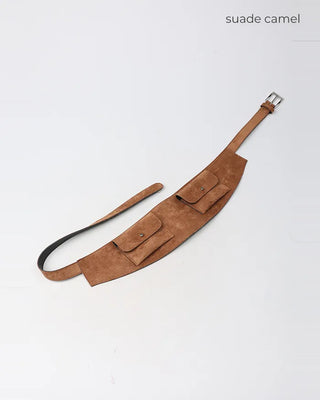 Double pocket belt waist pouch
