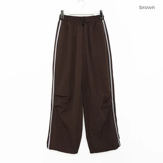 2-line elastic waist wide pants