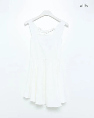 Lace-up flared camisole dress