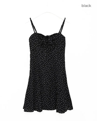 Flower Gathered Mini Camisole Dress