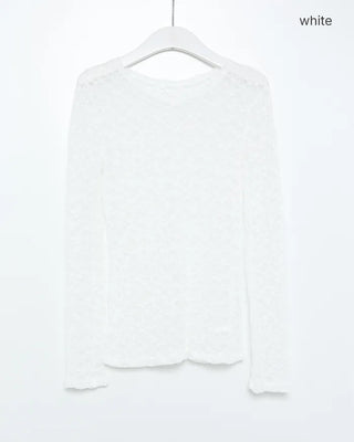 Slim lace long-sleeved cut and sew