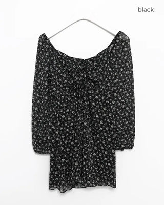 2-Way Heart Neck String Bust Flower Mini Dress