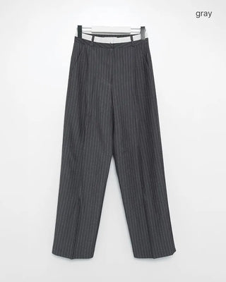 Straight-fit striped West Point slacks