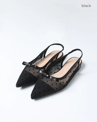 Polka Dot See-Through Flat Shoes