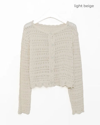 Wave punching cardigan
