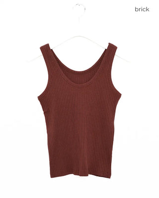 U-neck ribbed tank top