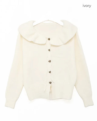 Ribbon Frill Collar Cardigan