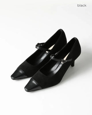 Pointed-toe strap heels