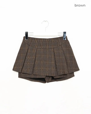 Pleated mini skirt pants