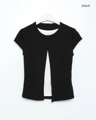 Layered Button T-Shirt