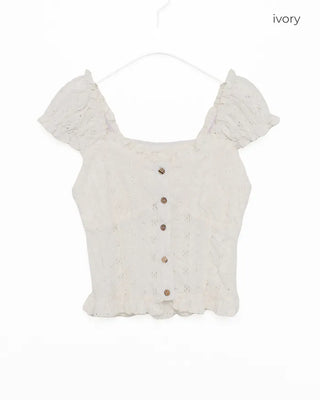 Lace-point blouse