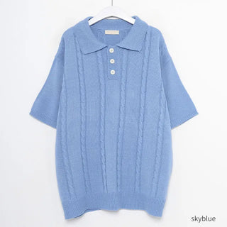 Twisted short-sleeved knit