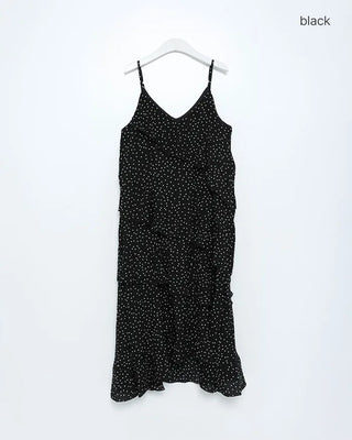 Polka Dot Tiered Camisole Long Dress