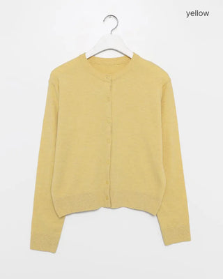 Short crew neck cardigan